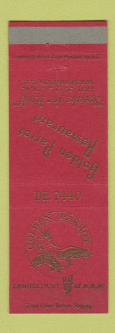 Matchbook Cover - Golden Parrot Washington DC restaurant
