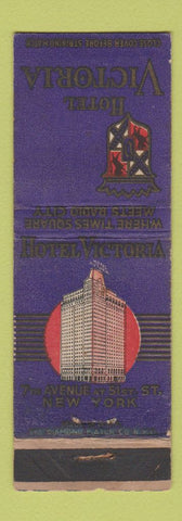 Matchbook Cover - Hotel Victoria New York City WORN