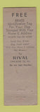 Matchbook Cover - Rival Dog Food Dog Tag Offer WEAR