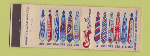 Matchbook Cover - Cardinal Men's Ties New York City Full Length
