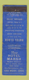 Matchbook Cover - Hotel Marsh Elder Bryan Van Wert OH WORN