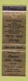 Matchbook Cover - Atwood Lake Lodge Dellroy OH