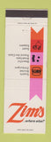 Matchbook Cover - Zim's Hamburgers San Francisco CA