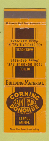 Matchbook Cover - Corning Donohue Building Materias St Paul MN WEAR