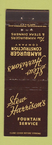 Matchbook Cover - Stew Harrison's Hamburgers