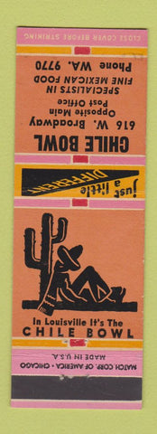 Matchbook Cover - Chile Bowl Mexican Food Louisville KY