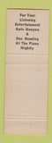 Matchbook Cover - The Grotto Eastwood Syracuse NY