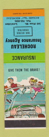 Matchbook Cover - Rocheleau Insurance Agency Lewiston ME