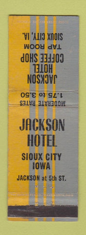 Matchbook Cover - Jackson Hotel Sioux City IA WEAR