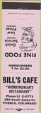 Matchbook Cover - Bill's Cafe Pueblo CO