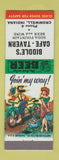 Matchbook Cover - Biddle's Cafe Tavern Cromwell IN hillbilly
