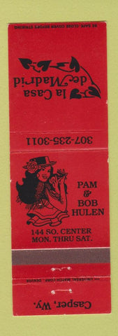 Matchbook Cover - La Casa De Madrid Casper WY