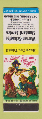 Matchbook Cover - Warren Schaefer Standard oil gas Dearborn MI hillbilly