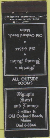 Matchbook Cover - Olympia Hotel Old Orchard Beach ME Merchants