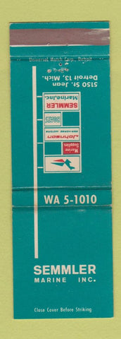 Matchbook Cover - Semmler Marine Johnson Boat Motors Detroit MI