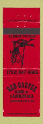 Matchbook Cover - Red Garter Saloon Casino Virgina City VA girlie