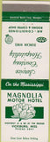 Matchbook Cover - Magnolia Motor Hotel Vicksburg MS