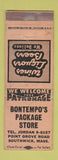 Matchbook Cover - Bontempo's Package Store Southwick MA WORN
