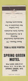 Matchbook Cover - Spring Green Motel WI