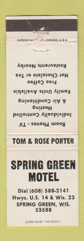 Matchbook Cover - Spring Green Motel WI