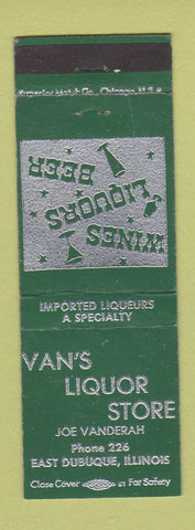 Matchbook Cover - Van's Liquor Store East Dubuque IL low phone #