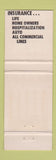 Matchbook Cover - Walter Teichen Insurance Elmhurst IL WEAR