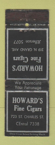 Matchbook Cover - Howard's Cigars Tobacco STAR MATCH WEAR