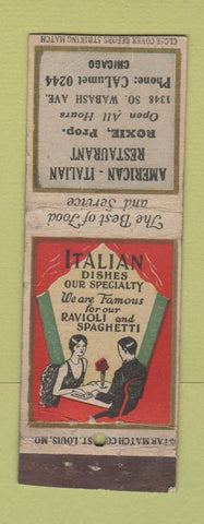Matchbook Cover - American Italian Restaurant Chicago IL STAR MATCH TRIMMED?