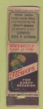 Matchbook Cover - Morgan Sack Flowers Flint MI STAR MATCH WORN