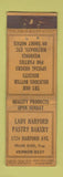 Matchbook Cover - Lady Harford Bakery UNION QUALITY WORN
