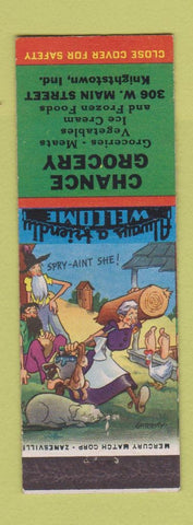 Matchbook Cover - Chance Grocery Knightstown IN hillbilly