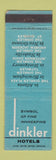 Matchbook Cover - Dinkler Hotels Atlanta GA Montgomery Birmingham AL Nashville