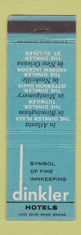 Matchbook Cover - Dinkler Hotels Atlanta GA Montgomery Birmingham AL Nashville
