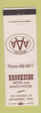 Matchbook Cover - Brookside Motel Ranch House Gatlinburg TN