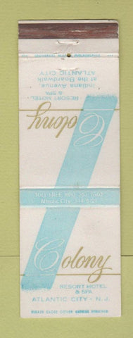 Matchbook Cover - Colony Resort Motel Atlantic City NJ