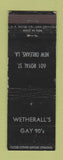 Matchbook Cover - Wetherall's Gay 90's New Orleans LA WEAR