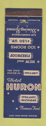 Matchbook Cover - Hotel Huron Ypsilanti MI
