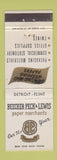 Matchbook Cover - Beecher Peck and Lewis Paper Detroit Flint MI WEAR