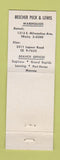 Matchbook Cover - Beecher Peck and Lewis Paper Detroit Flint MI WEAR
