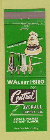Matchbook Cover - Central Overall Detroit MI WEAR
