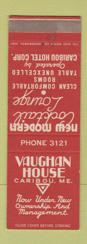 Matchbook Cover - Vaughan House Caribou ME SAMPLE