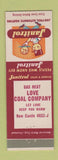 Matchbook Cover - Janitrol Heaters Love Coal New Castle PA