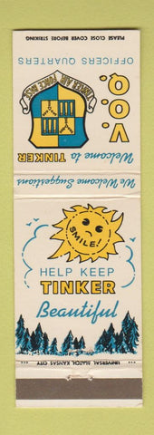 Matchbook Cover - Tinker Air Force Base Oklahoma City OK