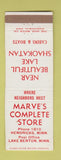 Matchbook Cover - Marve's Store Cabins Boats Hendricks Lake Benton MN