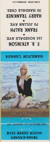 Matchbook Cover - Trans Canada Match Club Hamilton ON pinup blue