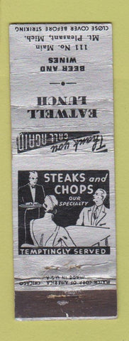 Matchbook Cover - Eatwell Lunch Mount Plesant MI WORN