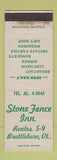 Matchbook Cover - Stone Fence Inn Brattleboro VT