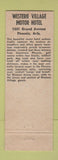 Matchbook Cover - Western Village Motor Hotel Phoenix AZ