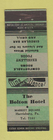Matchbook Cover - Bolton Hotel Harrisburg PA