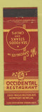 Matchbook Cover - Occidental Restaurant Newport News VA WEAR